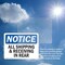 Signmission All Shipping And Receiving In Rear, 7 in W x Rectangle, Vinyl Decal OS-2PACK-NS-D-57-L-15222 - alternate 5